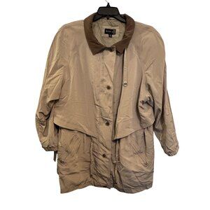 Braetan Womens Beige/Taupe Coat 2X Button Front